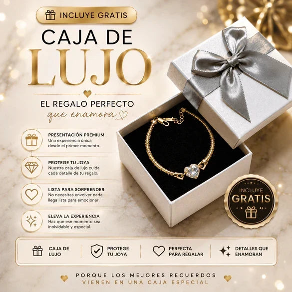 Pulsera Corazón del Amor - Oro Laminado 18k CERTIFICADO